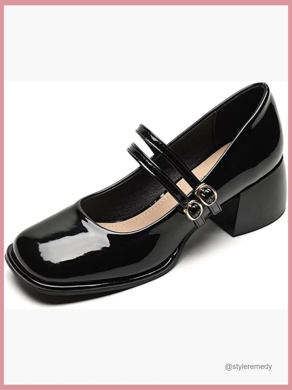 Chunky Low Block Heel Dress Shoes Mary Janes Pumps Comfortable Work Shoes